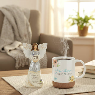 75th Birthday 6" Angel Holding Heart