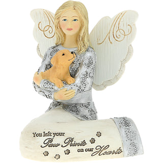 Dog Paw Prints 4" Angel with Dog