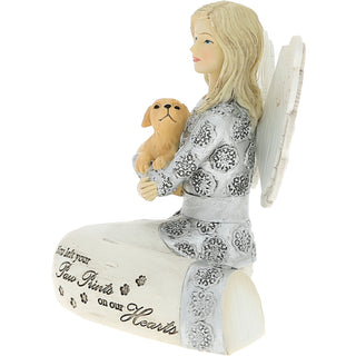 Dog Paw Prints 4" Angel with Dog