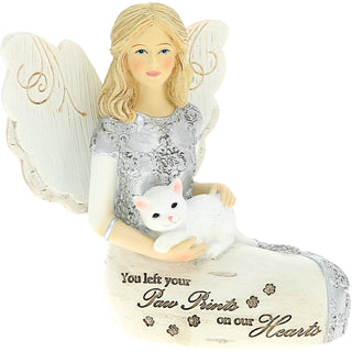 Cat Paw Prints 4" Angel with Cat