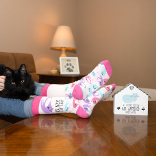 Crazy Cat Lady Unisex Crew Socks Size: