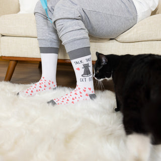 Talk Shit Get Bit Unisex Crew Socks Size: M/L