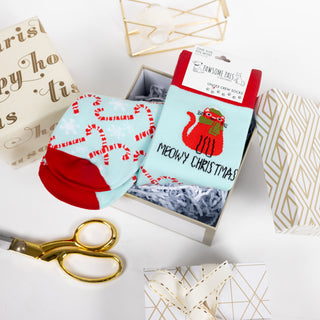 Meowy Christmas Unisex Crew Socks Size: M/L