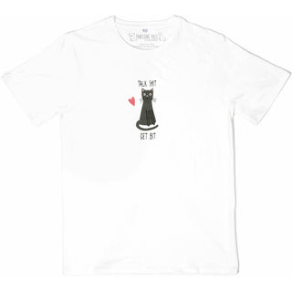 Talk  hit Get Bit Unisex White T- hirt