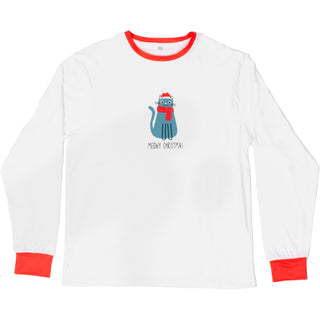 Meowy Christmas Small Unisex White Long Sleeve T-Shirt