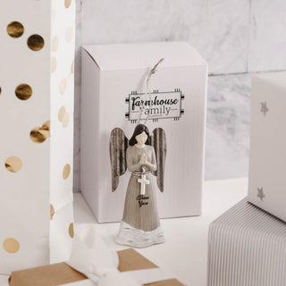 Bless You 4.5" Angel Holding Cross Ornament