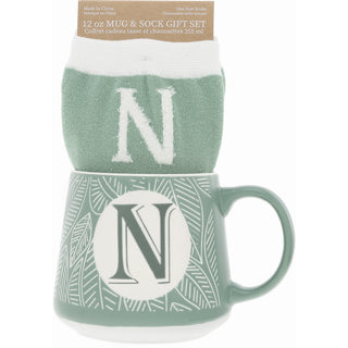 N 12 oz Mug and Sock Set