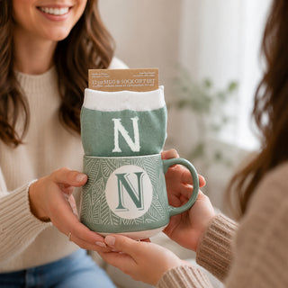 N 12 oz Mug and Sock Set
