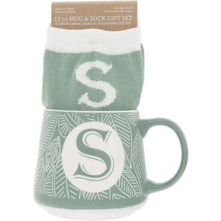 S 12 oz Mug and Sock Set