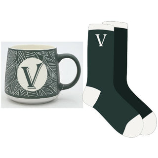 V 12 oz Mug and Sock Set