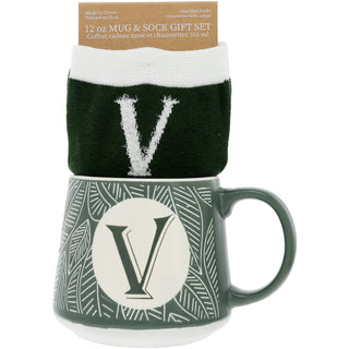 V 12 oz Mug and Sock Set