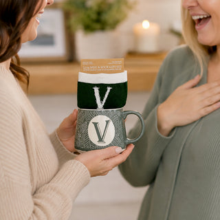 V 12 oz Mug and Sock Set