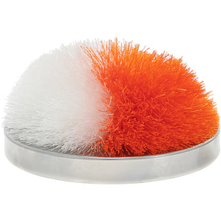 Orange & White 2.75" Pom Pom Lid