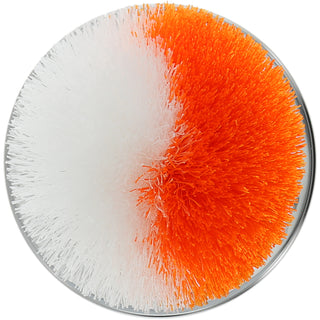 Orange & White 2.75" Pom Pom Lid