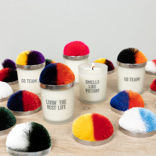 Navy & White 2.75" Pom Pom Lid