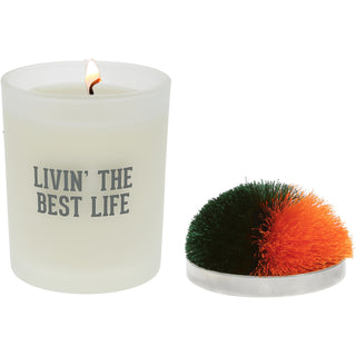 Best Life - Green & Orange 5.5 oz - 100% Soy Wax Candle with Pom Pom Lid
Scent: Tranquility