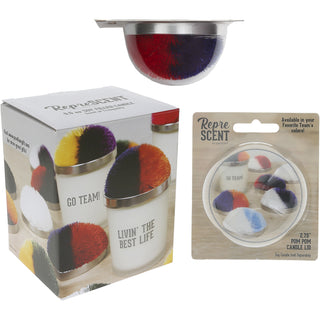 Best Life Red & Blue - 5.5 oz - 100% Soy Wax Candle with Pom Pom Lid Scent: Tranquility