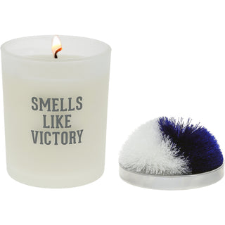 Victory - Blue & White 5.5 oz - 100% Soy Wax Candle with Pom Pom Lid
Scent: Tranquility