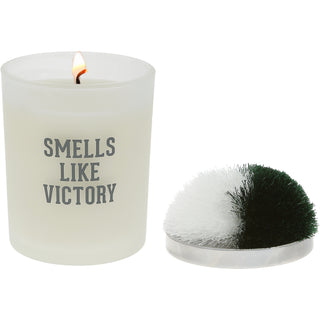 Victory - Green & White 5.5 oz - 100% Soy Wax Candle with Pom Pom Lid
Scent: Tranquility