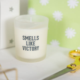 Victory Black & Yellow - 5.5 oz - 100% Soy Wax Candle with Pom Pom Lid Scent: Tranquility
