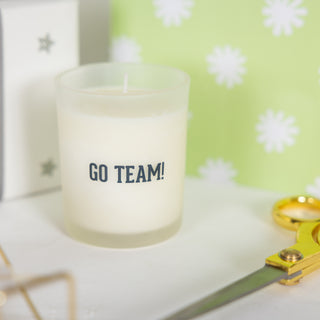 Go Team! - White 5.5 oz - 100% Soy Wax Candle with Pom Pom Lid
Scent: Tranquility