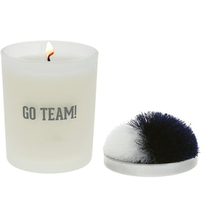 Go Team! - Navy & White 5.5 oz - 100% Soy Wax Candle with Pom Pom Lid
Scent: Tranquility