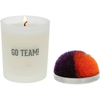 Go Team! - Purple & Orange 5.5 oz - 100% Soy Wax Candle with Pom Pom Lid
Scent: Tranquility