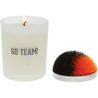 Go Team! - Black & Orange 5.5 oz - 100% Soy Wax Candle with Pom Pom Lid
Scent: Tranquility