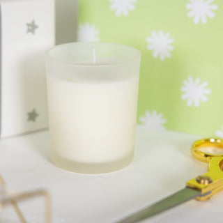 Blank Navy & White - 5.5 oz - 100% Soy Wax Candle with Pom Pom Lid Scent: Tranquility