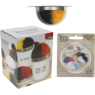 Blank Black & Yellow - 5.5 oz - 100% Soy Wax Candle with Pom Pom Lid Scent: Tranquility