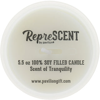 Blank Green & Orange - 5.5 oz - 100% Soy Wax Candle with Pom Pom Lid Scent: Tranquility