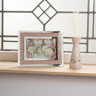 Pink Crystal 9.25" x 7.25" Frame (Holds 6" x 4" Photo)