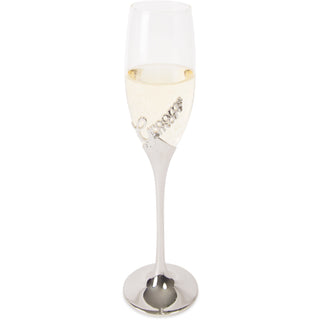 Groomsman 8 oz Champagne Flute with Zinc Stem