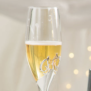 Best Man 8 oz Champagne Flute with Zinc Stem
