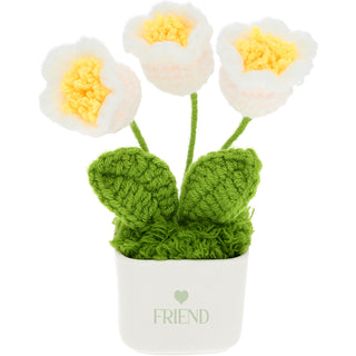 Friends & Flowers 13 oz Cup with Crocheted Flowers