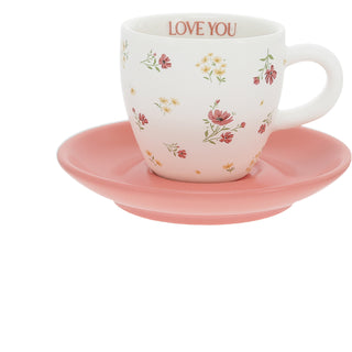 Love You 2.5 oz Espresso Cup and Saucer