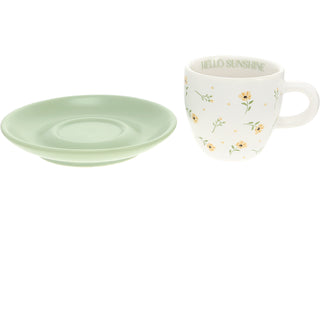 Hello Sunshine 2.5 oz Espresso Cup and Saucer