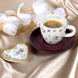 Beautiful Mom 2.5" Trinket Dish & 5mm Cubic Zirconia Stud Earring Set