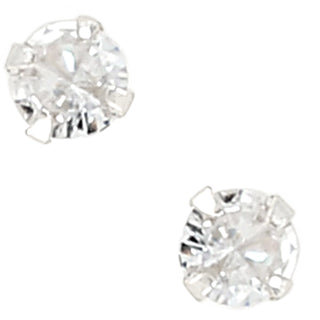The Best 2.5" Trinket Dish & 5mm Silver Plated Sterling Silver Cubic Zirconia Stud Earring Set