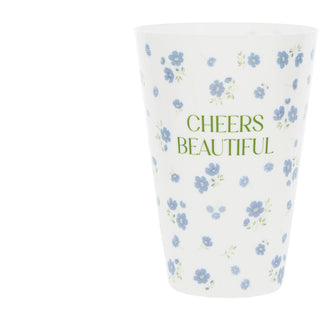 Cheers Beautiful 16 oz Reusable Plastic Cups (Set of 8)