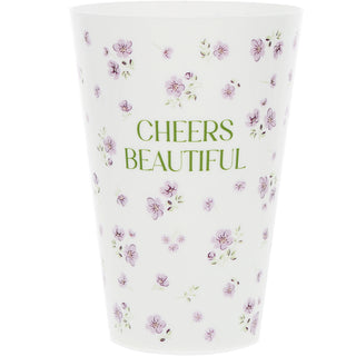 Cheers Beautiful 16 oz Reusable Plastic Cups (Set of 8)