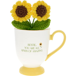 Bestie 13 oz Cup with Crocheted Flowers
