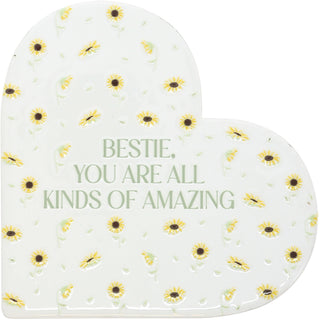 Bestie 5" Ceramic Heart Plaque