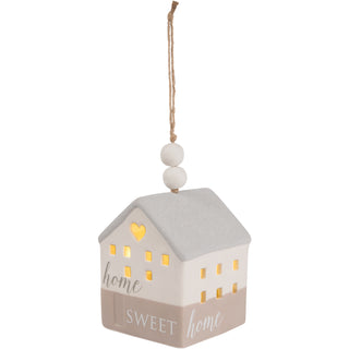 Home 4.25" LED Lit Hanging Porcelain House