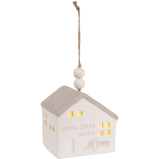 Mom 3.75" LED Lit Hanging Porcelain House