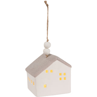 Mom 3.75" LED Lit Hanging Porcelain House