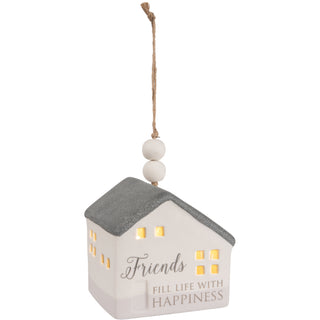 Friends 3.75" LED Lit Hanging Porcelain House