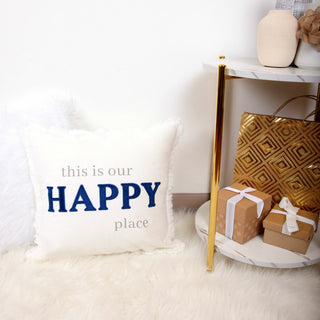 Happy Place 18" Throw Pillow Cover