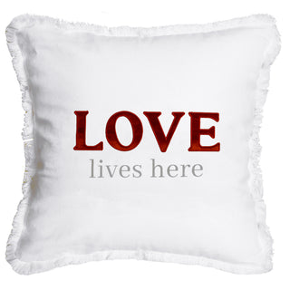 Love Lives Here 18" Throw Pillow Cover