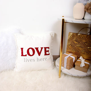 Love Lives Here 18" Throw Pillow Cover